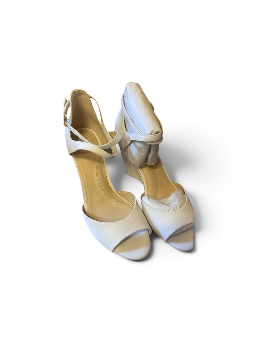 Cole Haan White Strappy Open-Toe Heels